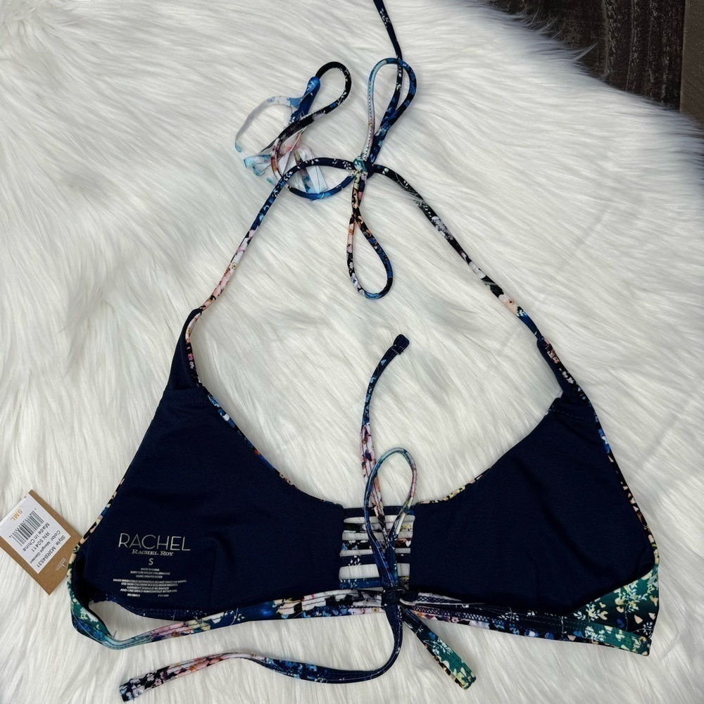 NWT Rachel Roy Midnight Garden Floral Bikini Top Small - Picture 7 of 11